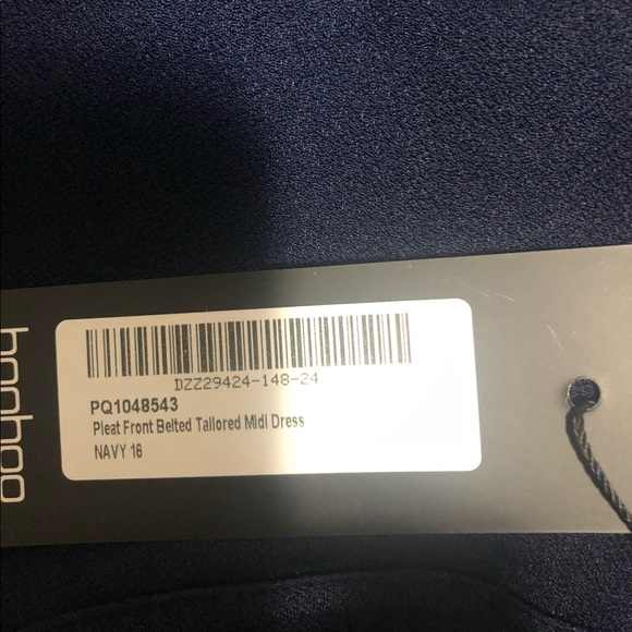 PLEAT FRONT BELTED TAILORED MIDI DRESS - Picture 4 of 10